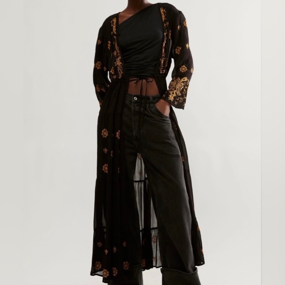 NWT Free People La Cienega Embroidered Kimono